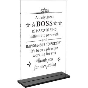 Boss Leader Mentor Gifts Boss Day Gifts for Women Men Boss Acrylic Office Decor Gift for Boss Lady Thank You Gift for Boss Leaving Going Away Gifts for Mentor Leader Boss Lady Birthday Christmas Gifts in Saudi Arabia
