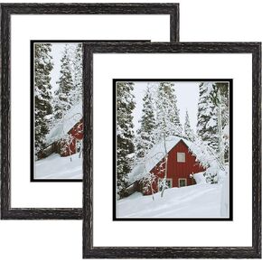 Golden State Art, 11x14 Brown Wood Frame with White Over Black Double Mat - Displays 8x10 Photos - Real Glass, Sawtooth Hangers, Back Turn Buttons - Wall Mounting, Landscape, Portrait in Saudi Arabia