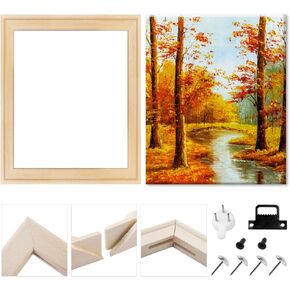 قضبان نقالة قماشية من LJY&V مقاس 16 × 20 بوصة سهلة التجميع، مجموعة إطارات زيتية لف المعرض، قضبان نقالة خشبية من القماش للوحات الزيتية والمطبوعات والملصقات ولون الخشب، 16 × 20 بوصة (40.5 × 50.8 سم) in Kuwait