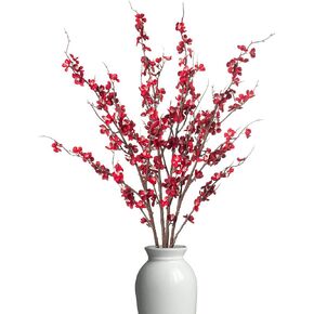 4Pcs Cherry Blossom Branches Artificial Flowers for Spring Summer Indoor Decoration,Faux Long Stem Artificial Flowers for Wedding Home Office Bedroom Party Table Centerpieces Decor (Pink) in Saudi Arabia