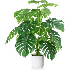 Eyamumo 28 "نباتات وهمية شجرة النخيل الاستوائية الكبيرة شجرة نبات Monstera الصناعية في وعاء للديكور الداخلي والخارجي للمنزل والمكتب والحديقة in Kuwait