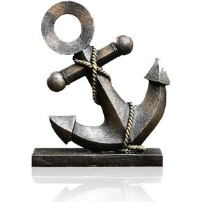 Lependor Home Decor Statue Creative Anchor Rudder Art Decoration Small Crafts Living Room TV Cabinet Office Decoration Home Decorations - Brown