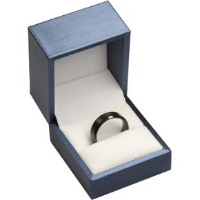 Ring Box for Wedding Proposal Engagement for Men Women Luxury Soft Touch Black PU Leather Ring Jewelry Gift Holder Box