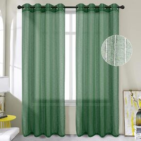 مجموعة توني ستائر بيضاء شبه شفافة بطول 84 بوصة، ستائر شفافة غير شفافة ترشح الضوء للخصوصية لغرفة النوم وغرفة المعيشة (52 × 84 بوصة، أبيض، لوحتان) in Kuwait