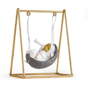 تمثال صغير لرائد الفضاء AWNR، منحوتة كتاب قراءة رائد الفضاء لسطح المكتب وغرفة المعيشة وديكور سطح الطاولة، زخرفة طاولة كوكب رائد الفضاء من الراتنج لغرفة النوم ورف حامل التلفزيون in Kuwait