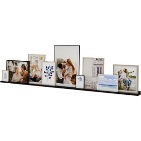 Wallniture Denver 84" Floating Shelves for Wall, Black Picture Ledge for Picture Frames Collage Wall Decor, Long Wall Shelf, Floating Shelf for Vinyl Record, Wall Shelves for Living Room, 1 Pc in Saudi Arabia