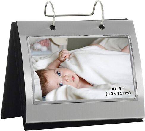 Photo Frames Silver Colour Free Standing Flip Album - Holds 50 of 6 x 4 inch photos in Saudi Arabia