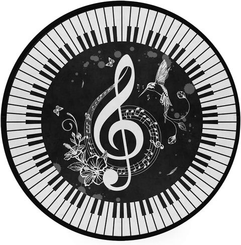 Boho Round Area Rug 3ft Soft Bohemian Mandala Rugs Non Slip Indoor Sofa Floor Area Mat Carpet for Living Room Sofa Bedroom Nursery Decor (Black) in Kuwait