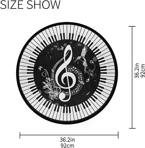 Boho Round Area Rug 3ft Soft Bohemian Mandala Rugs Non Slip Indoor Sofa Floor Area Mat Carpet for Living Room Sofa Bedroom Nursery Decor (Black) in Kuwait