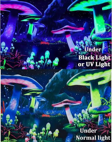 Rajahubri Blacklight Mushroom Tapestry Galaxy Space Tapestry Fantasy Plant Wall نسيج ماجيك ريفر المناظر الطبيعية نسيج مليء بالنجوم ليلة السماء نسيج الجدار شنقا للغرفة (H70.8 × W92.5) in Saudi Arabia