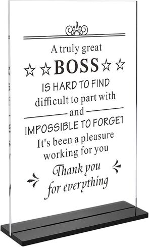 Boss Leader Mentor Gifts Boss Day Gifts for Women Men Boss Acrylic Office Decor Gift for Boss Lady Thank You Gift for Boss Leaving Going Away Gifts for Mentor Leader Boss Lady Birthday Christmas Gifts in Saudi Arabia