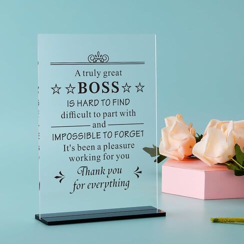 Boss Leader Mentor Gifts Boss Day Gifts for Women Men Boss Acrylic Office Decor Gift for Boss Lady Thank You Gift for Boss Leaving Going Away Gifts for Mentor Leader Boss Lady Birthday Christmas Gifts in Saudi Arabia