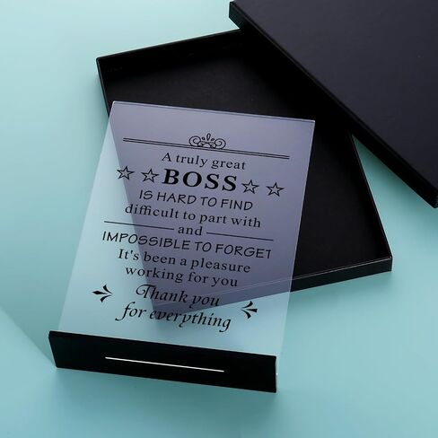 Boss Leader Mentor Gifts Boss Day Gifts for Women Men Boss Acrylic Office Decor Gift for Boss Lady Thank You Gift for Boss Leaving Going Away Gifts for Mentor Leader Boss Lady Birthday Christmas Gifts in Saudi Arabia