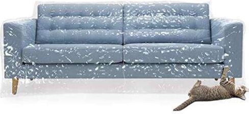 Lyellfe Plastic Couch Cover, Dust-Proof Armchair Cover Sofa Bag, Heavy Duty Moving Bags, 92''L x 41''W x 41''H Large Water-Proof Cat Dog Scratching Protector for Sofa, Chair in Saudi Arabia