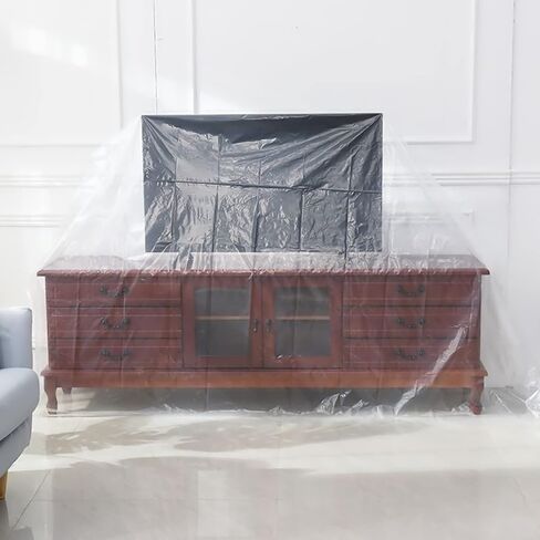 Lyellfe Plastic Couch Cover, Dust-Proof Armchair Cover Sofa Bag, Heavy Duty Moving Bags, 92''L x 41''W x 41''H Large Water-Proof Cat Dog Scratching Protector for Sofa, Chair in Saudi Arabia