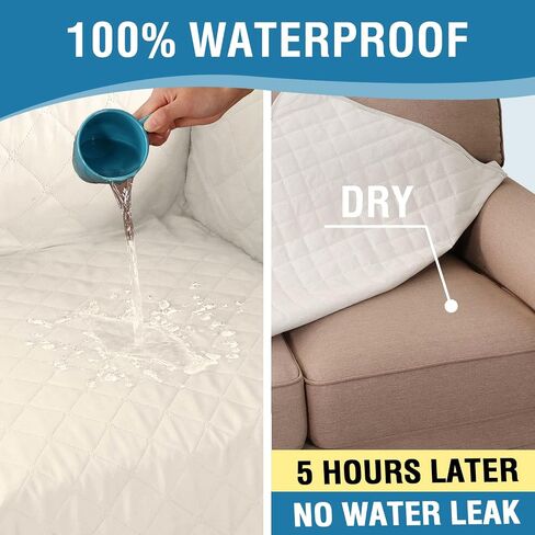 H.VERSAILTEX Chair Sofa Slipcover Sofa Cover 100% Waterproof Couch Cover Furniture Protector Cover with Elastic Straps for Pets Kids Children Dog Cat(Chair, Chocolate) in Kuwait