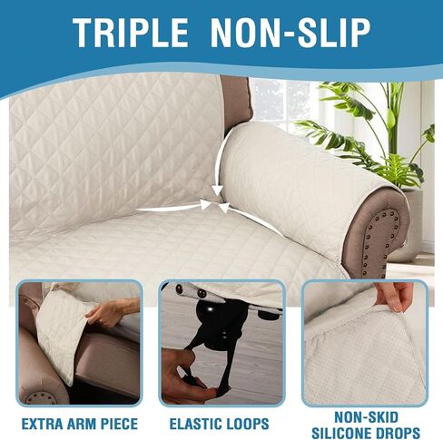 H.VERSAILTEX Chair Sofa Slipcover Sofa Cover 100% Waterproof Couch Cover Furniture Protector Cover with Elastic Straps for Pets Kids Children Dog Cat(Chair, Chocolate) in Kuwait