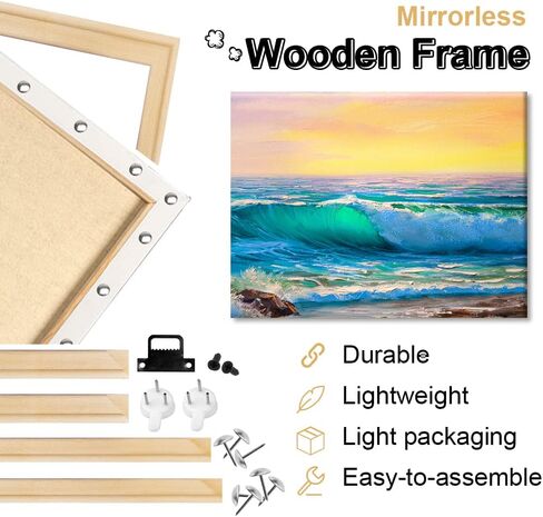 قضبان نقالة قماشية من LJY&V مقاس 16 × 20 بوصة سهلة التجميع، مجموعة إطارات زيتية لف المعرض، قضبان نقالة خشبية من القماش للوحات الزيتية والمطبوعات والملصقات ولون الخشب، 16 × 20 بوصة (40.5 × 50.8 سم) in Kuwait