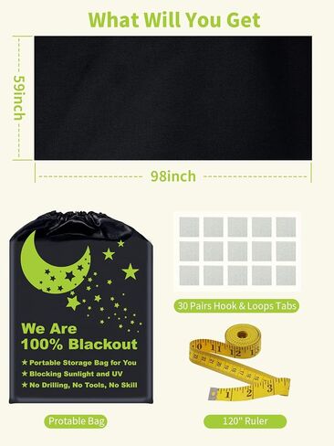 Blackout Blinds Shades [39"x 59"][100% Blackout Light][No Drill][DIY Cut to Any Size or Shape] Portable Temporary Travel Blackout Curtains for Nursery,Bedroom,Film Room,RV Car Windows Cover in Saudi Arabia