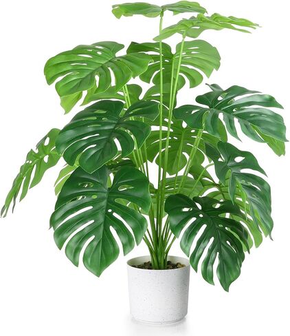 Eyamumo 28 "نباتات وهمية شجرة النخيل الاستوائية الكبيرة شجرة نبات Monstera الصناعية في وعاء للديكور الداخلي والخارجي للمنزل والمكتب والحديقة in Kuwait