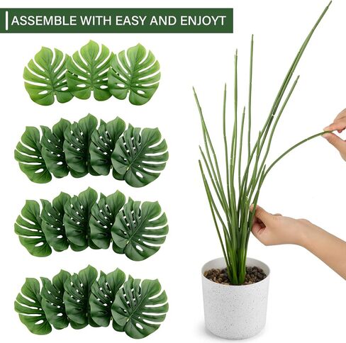 Eyamumo 28 "نباتات وهمية شجرة النخيل الاستوائية الكبيرة شجرة نبات Monstera الصناعية في وعاء للديكور الداخلي والخارجي للمنزل والمكتب والحديقة in Kuwait