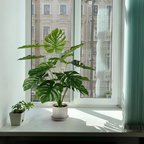 Eyamumo 28 "نباتات وهمية شجرة النخيل الاستوائية الكبيرة شجرة نبات Monstera الصناعية في وعاء للديكور الداخلي والخارجي للمنزل والمكتب والحديقة in Kuwait
