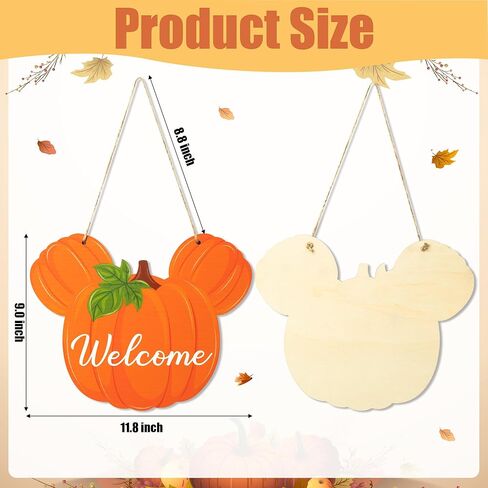 Andi Cppss Fall Mouse علامة ترحيب للباب لديكور الحائط، لافتة باب معلقة على شكل فأر الهالوين للباب الأمامي، لوحة الشرفة، ديكور باب عيد الشكر، ديكور باب اليقطين الخريفي، علامة ترحيب للمدخل الخارجي in Kuwait