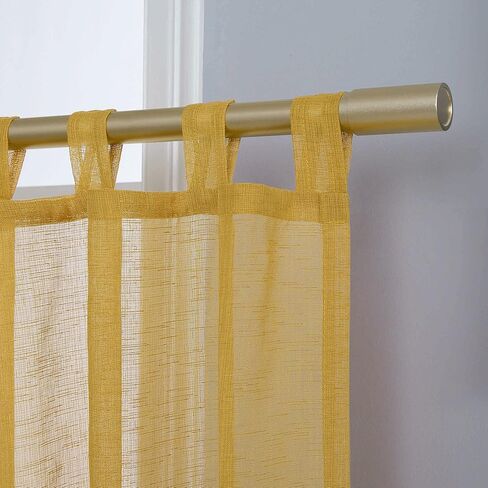 KOUFALL Tab Top ستائر بيضاء شفافة بطول 84 بوصة لغرفة المعيشة 2 لوحة مجموعة خفيفة الوزن من الستائر العادية والكتان الصناعي مرشحة للضوء لغرفة النوم ديكور مزرعة أنيق رث بطول 52 × 84 بوصة in Kuwait