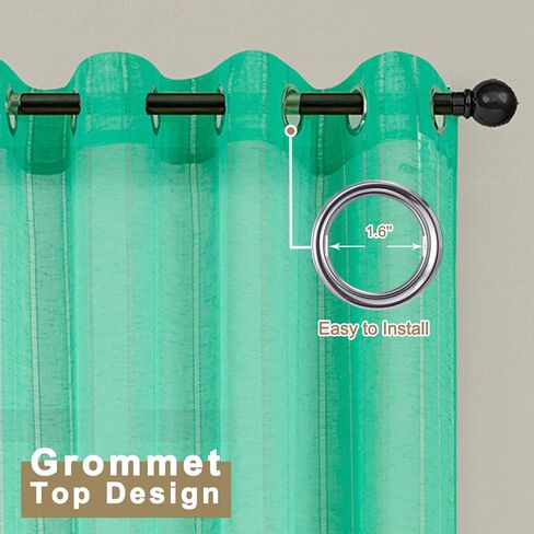 مجموعة توني ستائر بيضاء شبه شفافة بطول 84 بوصة، ستائر شفافة غير شفافة ترشح الضوء للخصوصية لغرفة النوم وغرفة المعيشة (52 × 84 بوصة، أبيض، لوحتان) in Kuwait