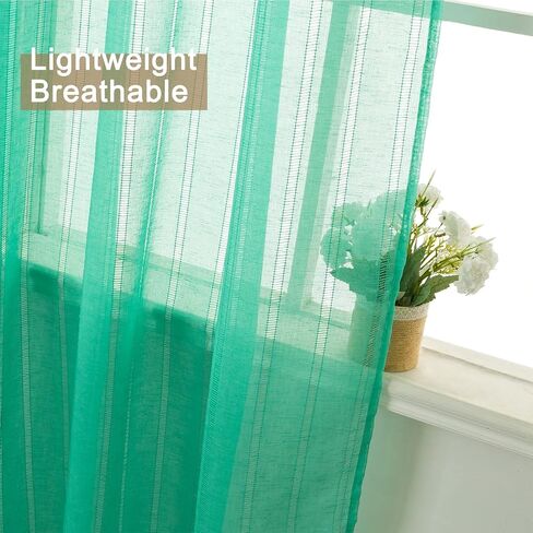 مجموعة توني ستائر بيضاء شبه شفافة بطول 84 بوصة، ستائر شفافة غير شفافة ترشح الضوء للخصوصية لغرفة النوم وغرفة المعيشة (52 × 84 بوصة، أبيض، لوحتان) in Kuwait