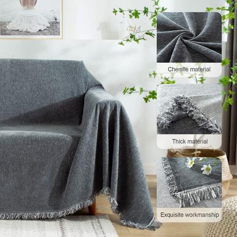 Reversible Sofa Cover Blanket Sectional Couch Cover Sheet Blanket for 3 Cushion Couch, Machine Washable Scratch-Proof Furniture Protector for Cats Dogs, 71’’ x118’’, Beige in Kuwait