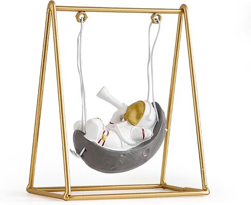 تمثال صغير لرائد الفضاء AWNR، منحوتة كتاب قراءة رائد الفضاء لسطح المكتب وغرفة المعيشة وديكور سطح الطاولة، زخرفة طاولة كوكب رائد الفضاء من الراتنج لغرفة النوم ورف حامل التلفزيون in Kuwait