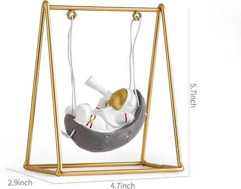 تمثال صغير لرائد الفضاء AWNR، منحوتة كتاب قراءة رائد الفضاء لسطح المكتب وغرفة المعيشة وديكور سطح الطاولة، زخرفة طاولة كوكب رائد الفضاء من الراتنج لغرفة النوم ورف حامل التلفزيون in Kuwait