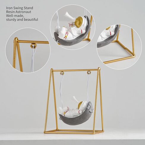 تمثال صغير لرائد الفضاء AWNR، منحوتة كتاب قراءة رائد الفضاء لسطح المكتب وغرفة المعيشة وديكور سطح الطاولة، زخرفة طاولة كوكب رائد الفضاء من الراتنج لغرفة النوم ورف حامل التلفزيون in Kuwait