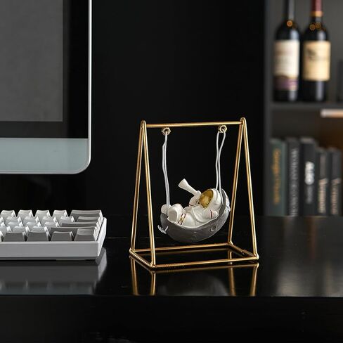 تمثال صغير لرائد الفضاء AWNR، منحوتة كتاب قراءة رائد الفضاء لسطح المكتب وغرفة المعيشة وديكور سطح الطاولة، زخرفة طاولة كوكب رائد الفضاء من الراتنج لغرفة النوم ورف حامل التلفزيون in Kuwait