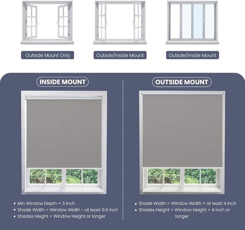 100% Blackout Fabric Shades Cordless Roller Shades for Windows, Window Blinds and Shades for Home and Office, Thermal Insulated, UV Protection, Black, 34" W x 72" H in Saudi Arabia