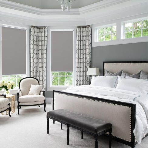 100% Blackout Fabric Shades Cordless Roller Shades for Windows, Window Blinds and Shades for Home and Office, Thermal Insulated, UV Protection, Black, 34" W x 72" H in Saudi Arabia