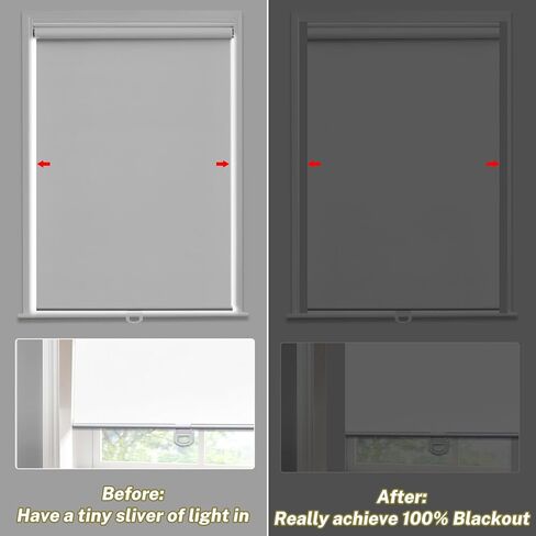 حاجبات الضوء المغناطيسية Moonice لظلال النوافذ والستائر، فعالة في حجب الضوء على طول حواف غرفتك، شرائط حجب الضوء لغرفة النوم، سهلة التركيب (أبيض، قطعتان) in Kuwait