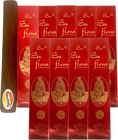 بخور سري ساي فلورا فلوكسو 9 عبوات كل منها 25 جرامًا وحزمة حامل in Kuwait