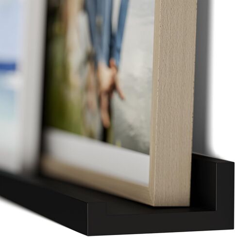 Wallniture Denver 84" Floating Shelves for Wall, Black Picture Ledge for Picture Frames Collage Wall Decor, Long Wall Shelf, Floating Shelf for Vinyl Record, Wall Shelves for Living Room, 1 Pc in Saudi Arabia