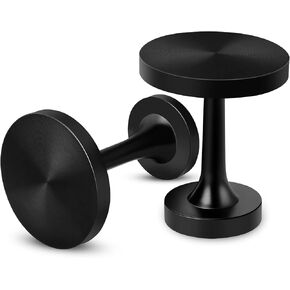 Curtain Holdbacks, 2 Pack Decorative Curtain Holders Wall Mounted Drapery Tiebacks Metal Round Medallion Drape Holder Modern Simple Curtain Pull Back Hooks with Screws, Black
