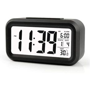 Digital Alarm Clock Large LCD Display Thermometer Smart Night Light Back Light