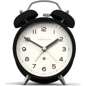 منبه NEWGATE ® تشارلي بيل إيكو - ساعة منبه صغيرة معاصرة بجانب السرير - ساعة منبه تناظرية - ساعة منبه بجرس مزدوج - ساعة مكتب - ساعة بجانب السرير - أرقام عربية (برتقالي يقطين)