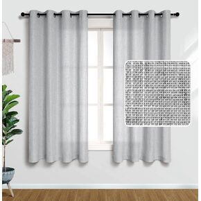 Pitalk Taupe Linen Curtains 84 Inch Length for Bedroom Living Room Soft Thick Textured Brown Window Drapes Semi Sheer Light Filtering Burlap Colored Farmhouse Country Decor 2 Panels Grommet 52x84 Long in Saudi Arabia