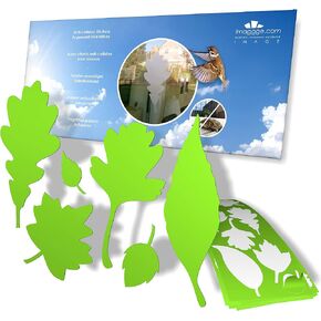 Window Protection Tree Leaves Stickers - Anti-Collision Stickers to Prevent People and Bird Strikes on Window Glass - Set of 39 Tree Leaves Decals - Color: Black in Saudi Arabia