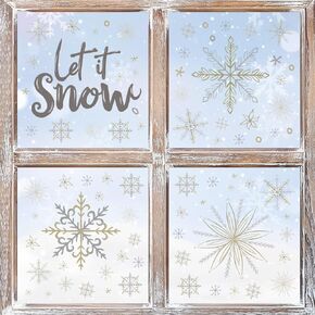 Horaldaily 212 PCS Christmas Window Cling Sticker, Brief Strokes Snow for Home Party Supplies Shop Window Glass Display Decoration in Saudi Arabia