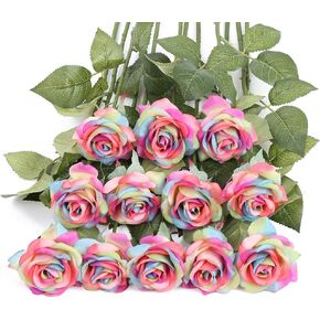 IPOPU 12 Pcs Black Roses Artificial Flowers Black Party Decorations Fake Black Roses Silk Flowers Faux Roses Flowers Petal Floral for Home Wedding Party Shop Garden Bridal Decorations DIY (Black) in Saudi Arabia