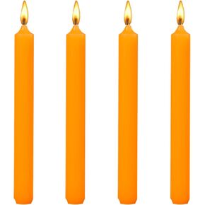 8 inch Taper Candles-Set of 4 Tapered Candle, Tall Candlesticks,Dripless and Smokeless,Home Dinner candle, Party, Wedding, Halloween, Christmas Candles (8 inch, Orange) in Saudi Arabia