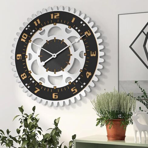 ساعة حائط رقمية من KEQAM Gear، ساعات حائط دائرية صامتة غير موقوتة تعمل بالبطارية لغرفة المعيشة/المنزل/المطبخ/غرفة النوم/المكتب/ديكور المدرسة (24 بوصة) in Kuwait