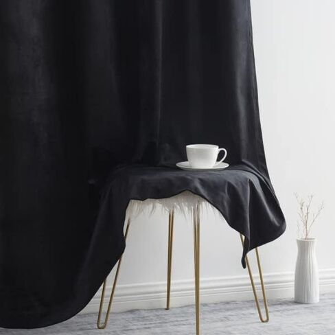 HLC.ME Lopez Velvet Premium Soft Light Filtering Back Tab Rod Pocket Window معالجة ستائر لغرفة النوم وغرفة المعيشة - مجموعة من لوحتين (طول 54 × 84 بوصة، وردي فاتح) in Kuwait